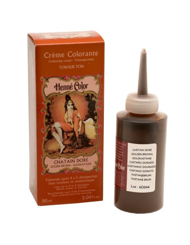 Henne Color - Crema colorata cu hena CHATAIN DORE "SATEN DESCHIS" 90 ml